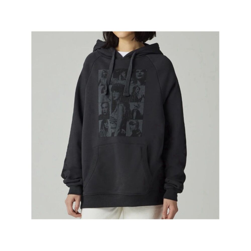 Taylor Swift The Eras Tour Hoodie 2024 Gray Black Medium Official Concert Merch